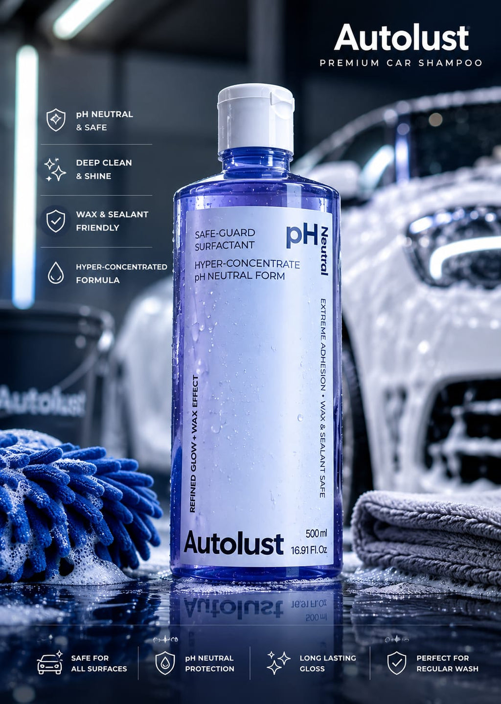Snow Foam Car Shampoo – pH Neutral (500ML)